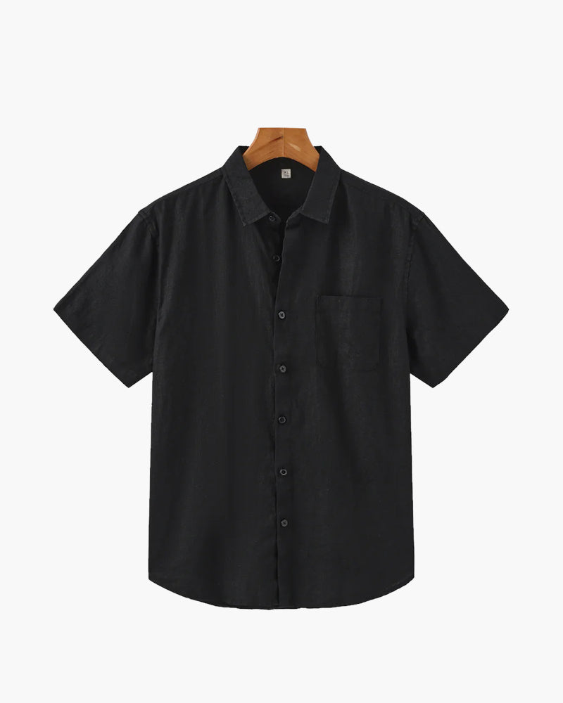 Camisa de Lino de Manga Corta
