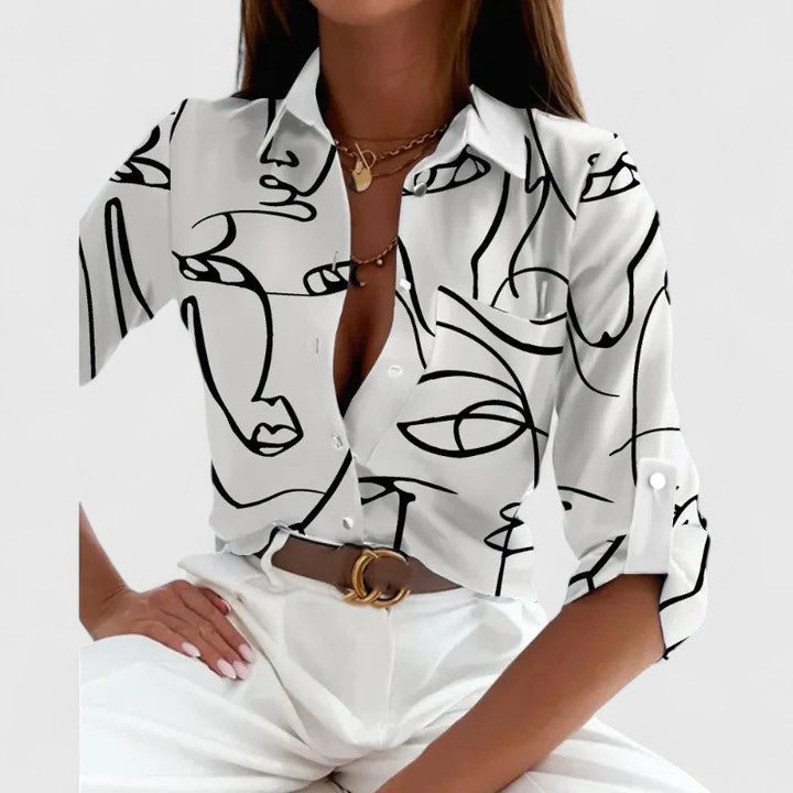 Blusa Elegante de Manga Larga