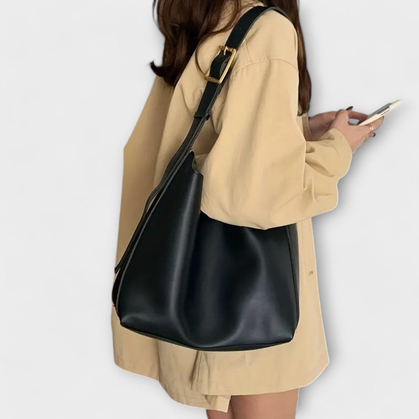 Elegante Bolso de Hombro de Cuero