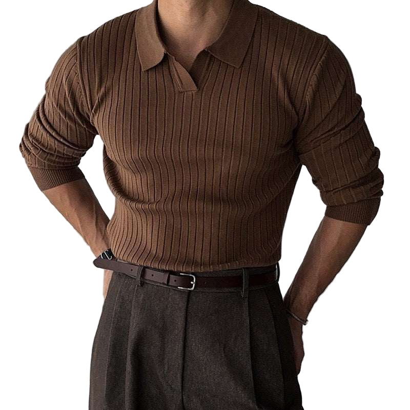 Polo de Manga Larga con Cuello en V