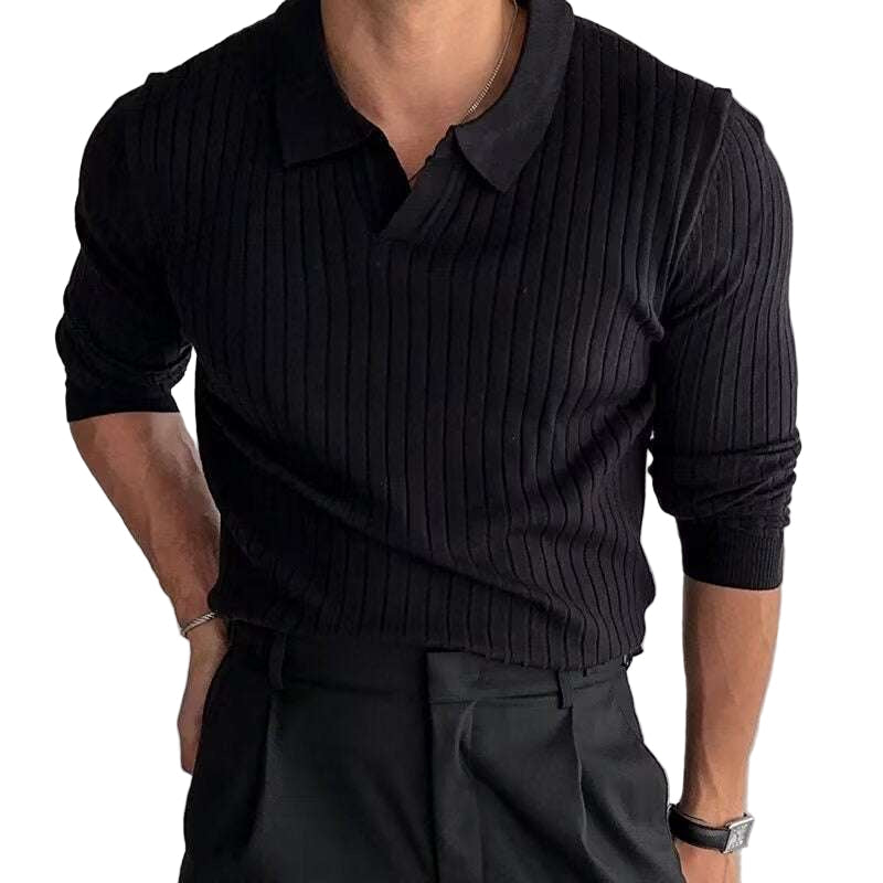 Polo de Manga Larga con Cuello en V