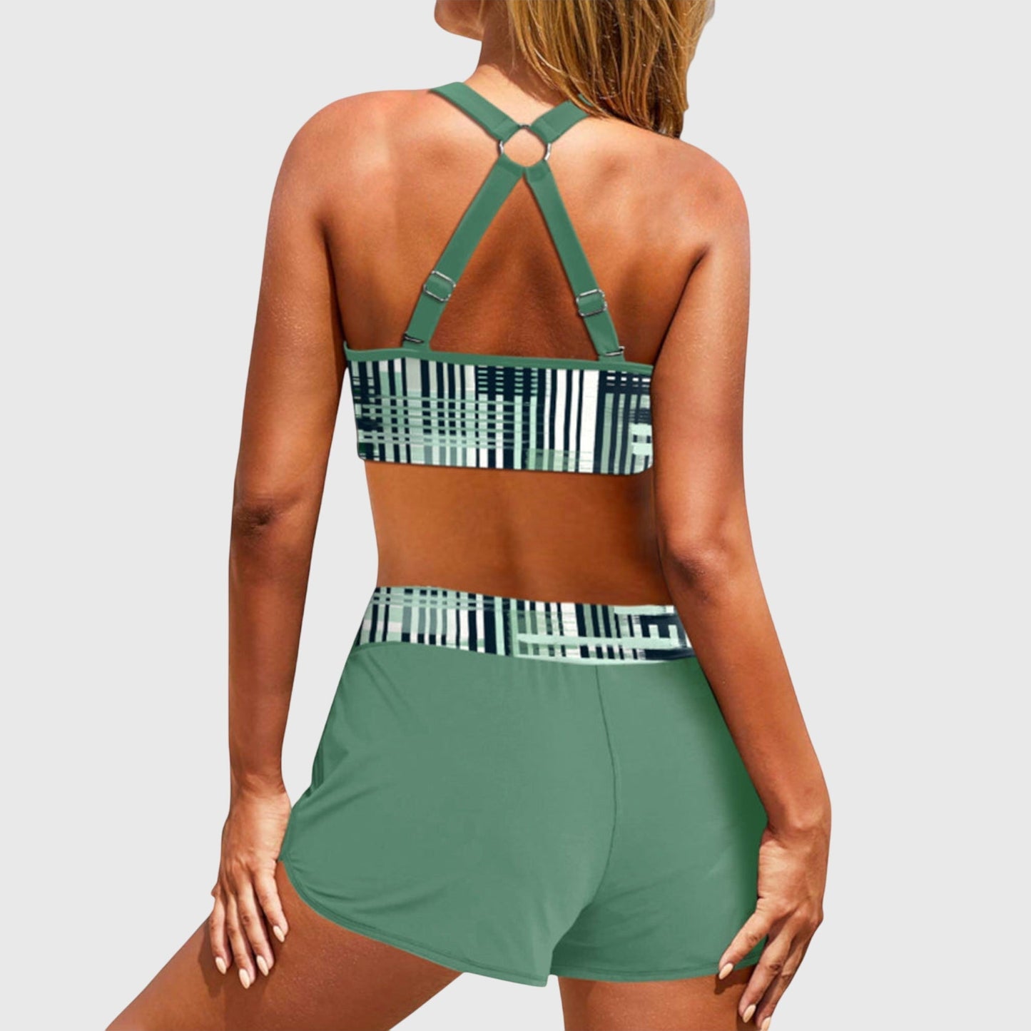 Bikini de Cintura Alta con Textura Acanalada
