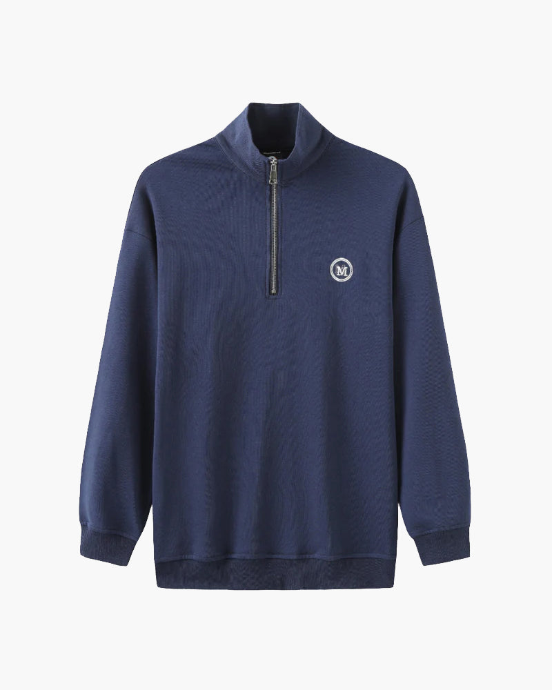 Sudadera de Algodón con Cierre de Cremallera