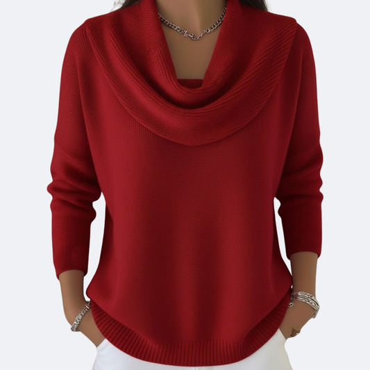 Jersey con cuello fruncido acogedor