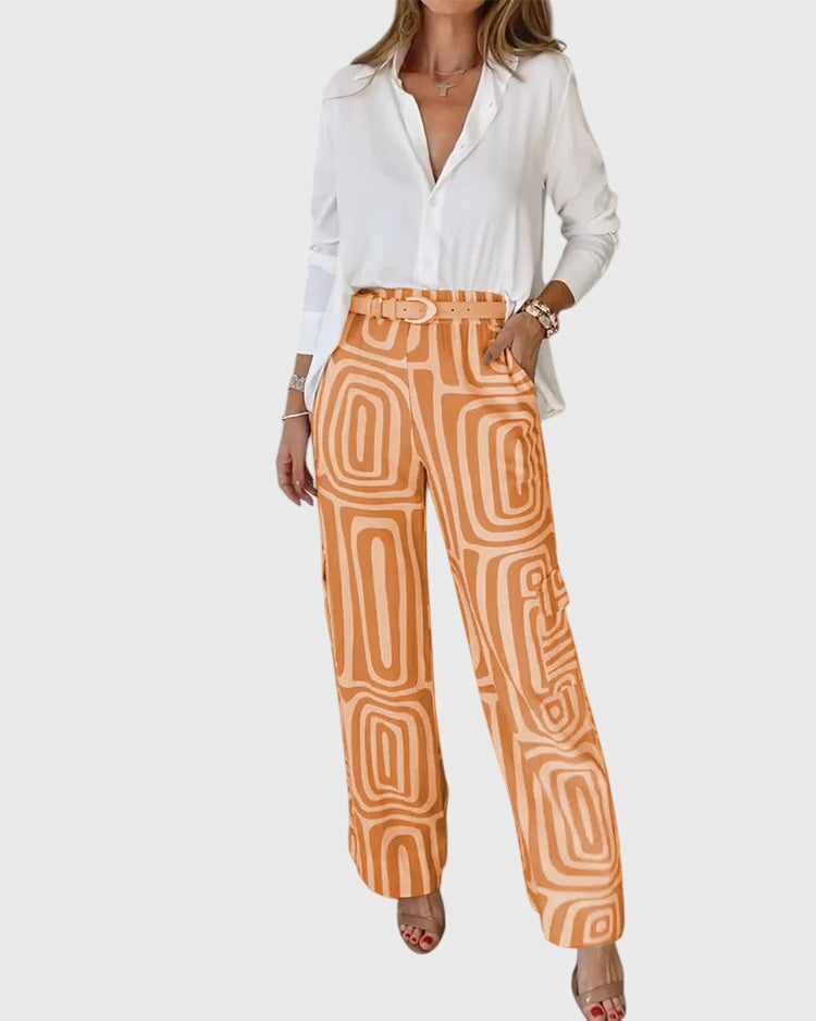Pantalones Elegantes + Blusa y Cinturón Gratis