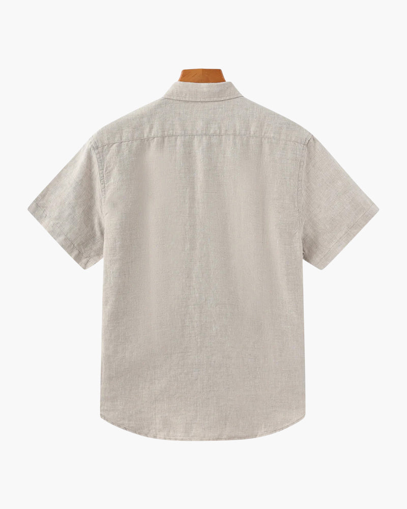 Camisa de Lino de Manga Corta