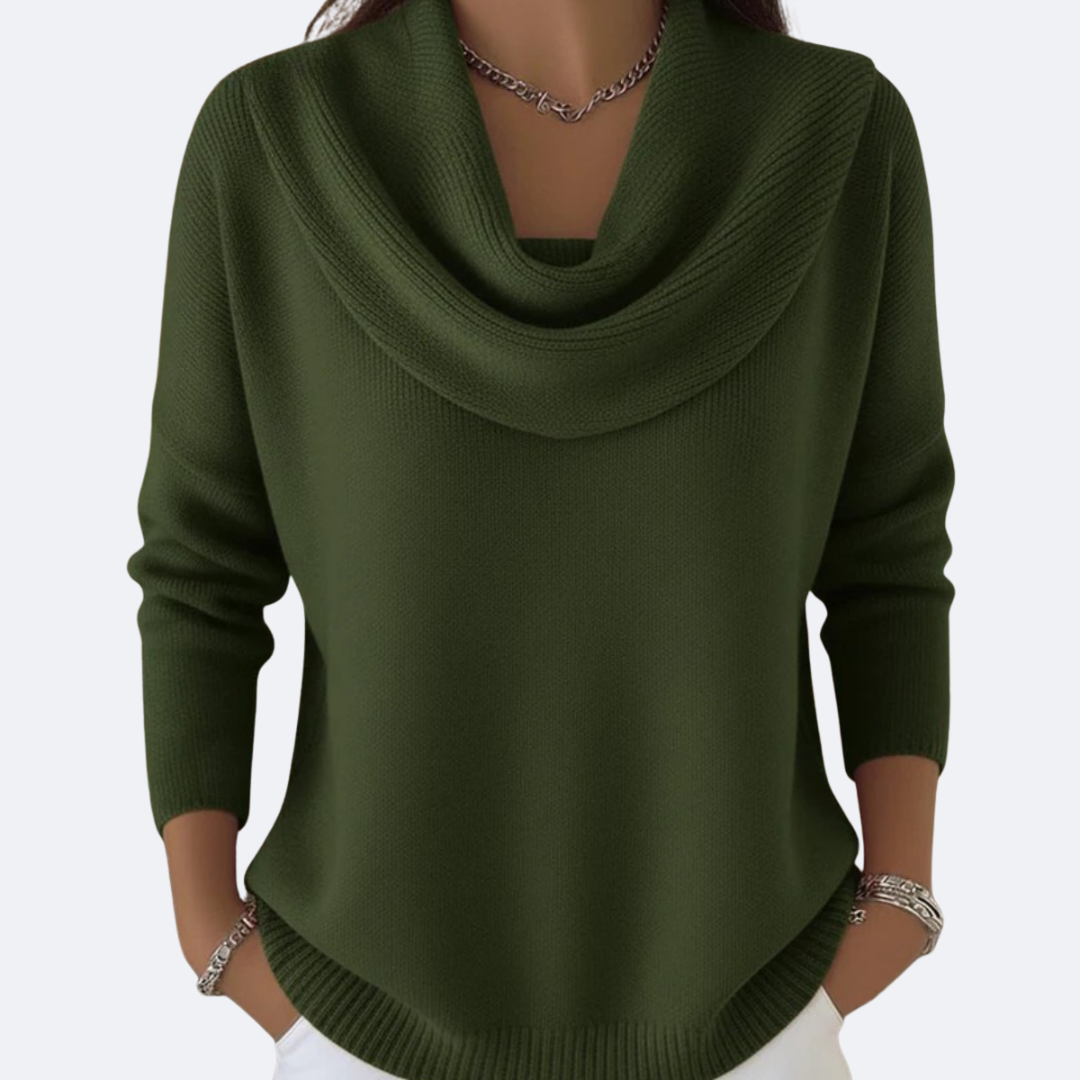 Jersey con cuello fruncido acogedor