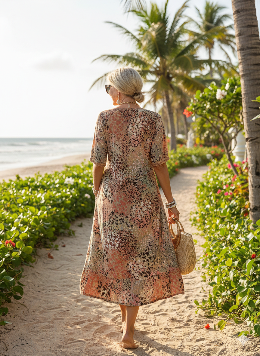 Elegante vestido midi floral