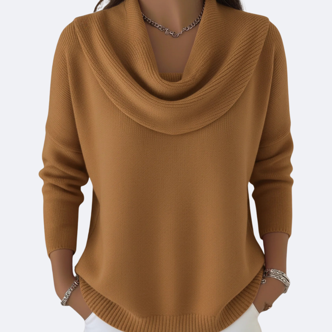 Jersey con cuello fruncido acogedor