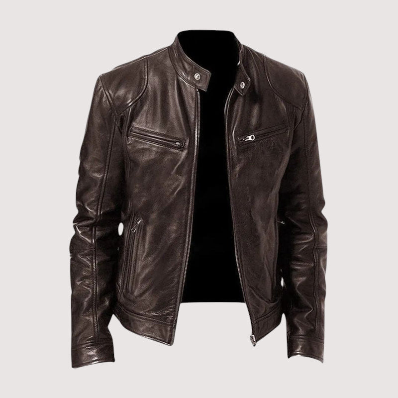 Chaqueta de cuero elegante y versátil.