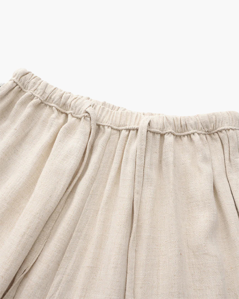 Pantalones de lino con cinturón ajustable