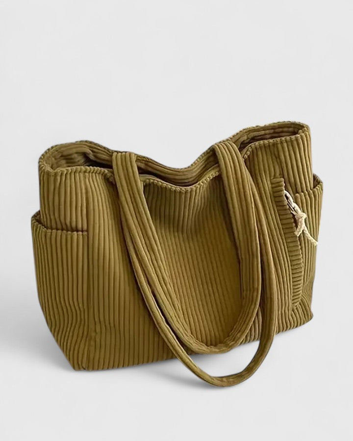 Bolsa de Mano Acanalada de Lujo con Detalles de Cordón