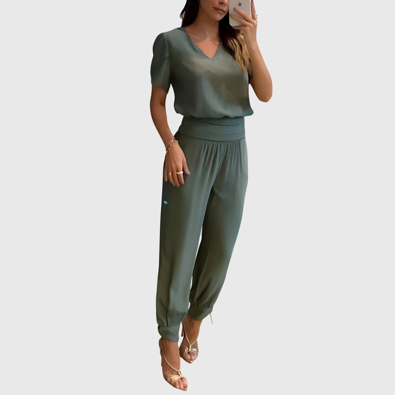 Conjunto de Blusa y Pantalones Elegante