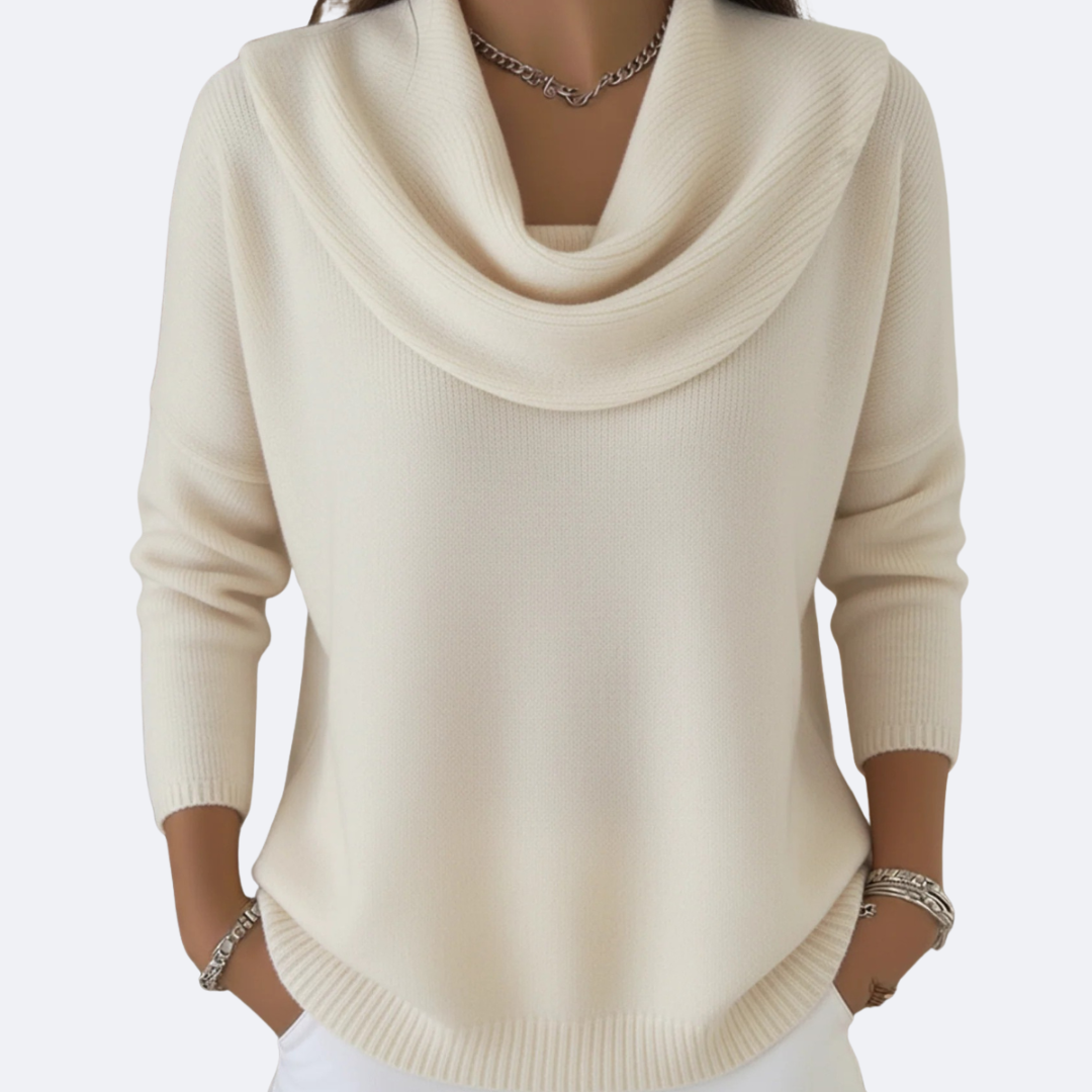 Jersey con cuello fruncido acogedor
