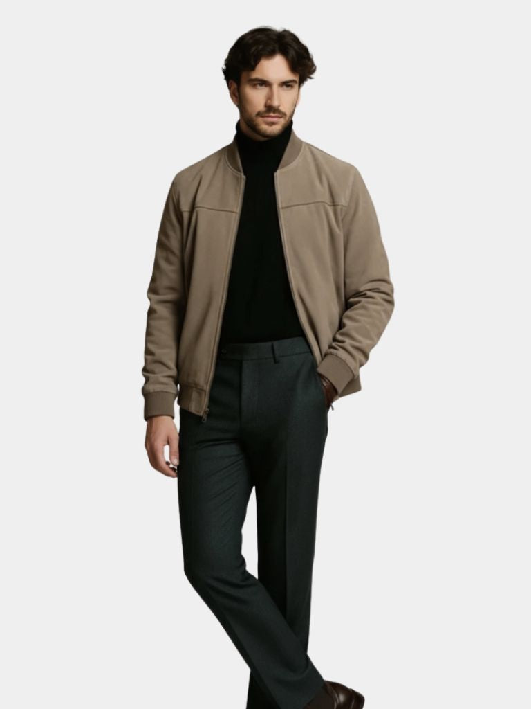 Darián™ | Chaqueta Bomber de Ante Premium