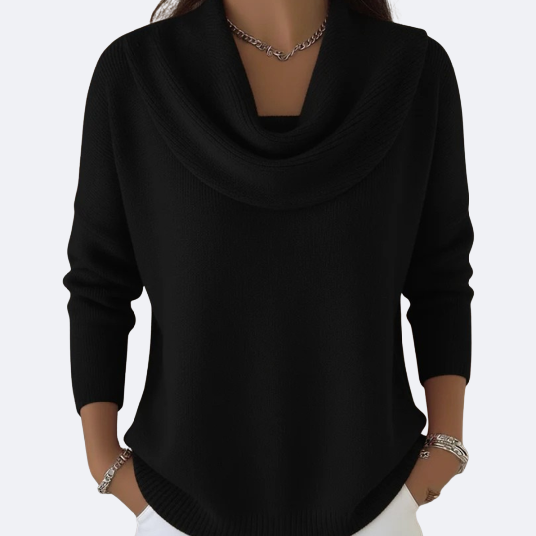 Jersey con cuello fruncido acogedor