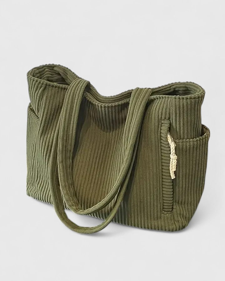 Bolsa de Mano Acanalada de Lujo con Detalles de Cordón