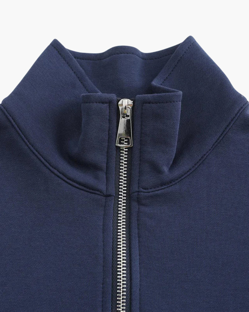 Sudadera de Algodón con Cierre de Cremallera