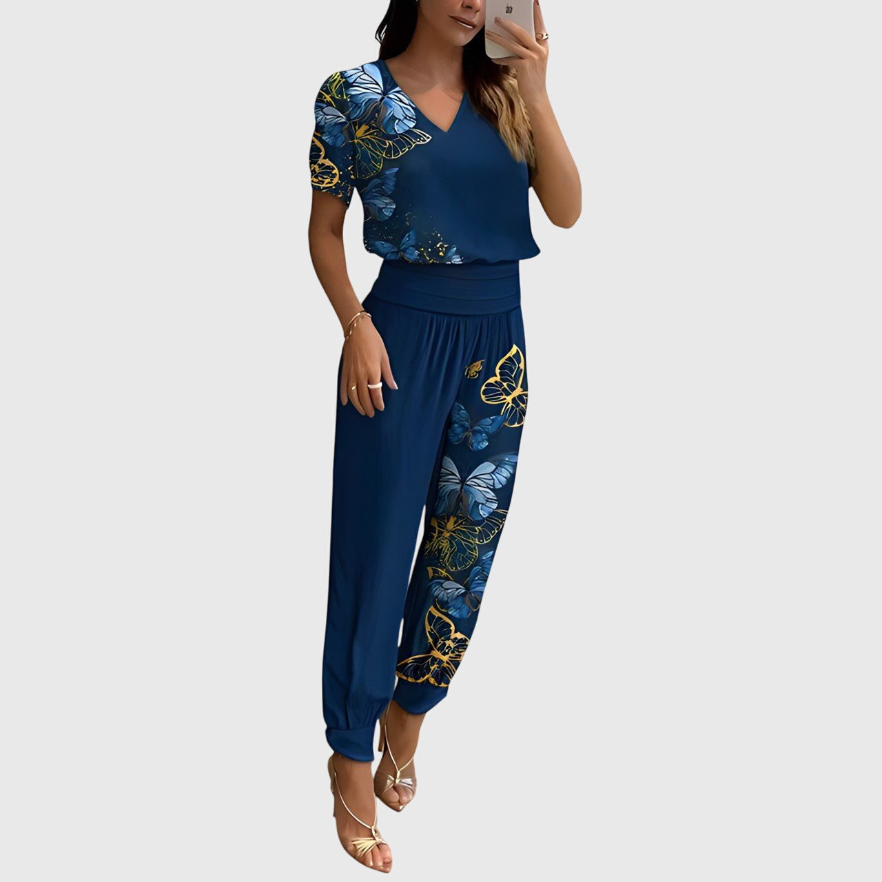 Conjunto de Blusa y Pantalones Elegante