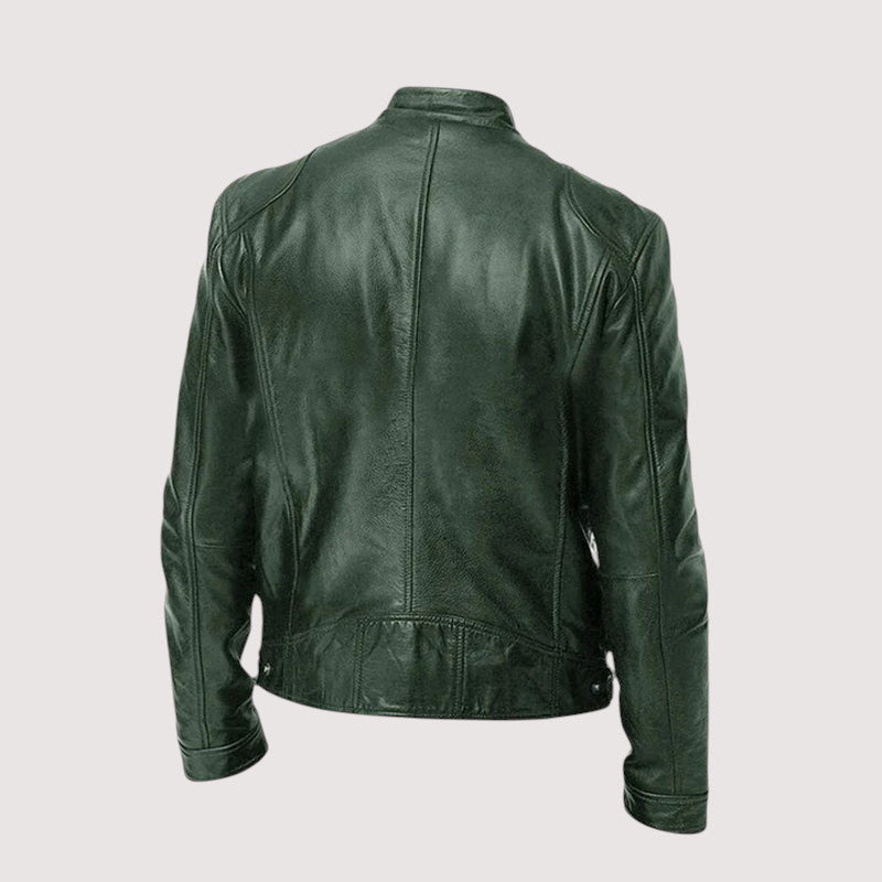 Chaqueta de cuero elegante y versátil.