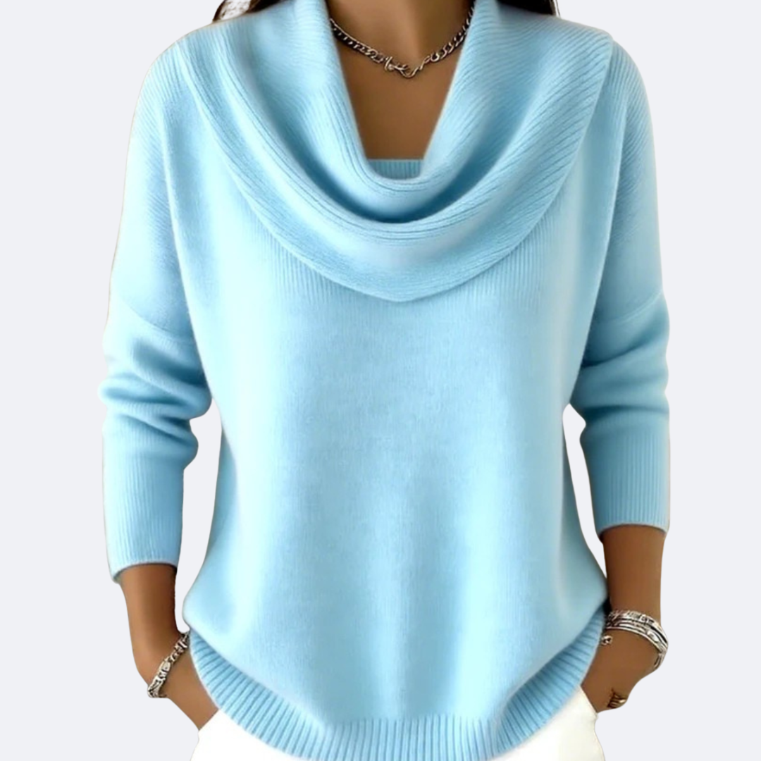 Jersey con cuello fruncido acogedor
