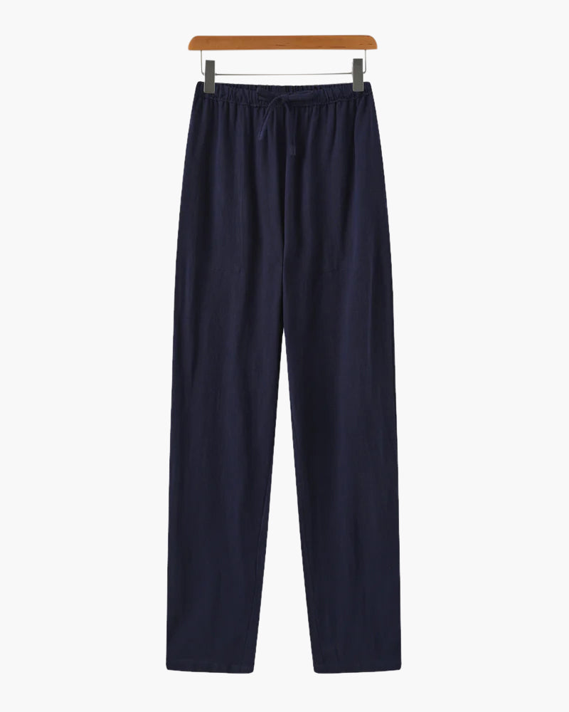 Pantalones de lino con cinturón ajustable