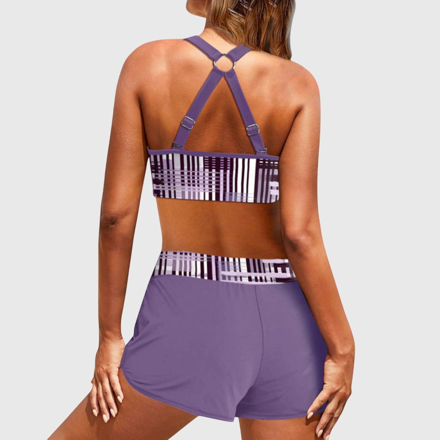 Bikini de Cintura Alta con Textura Acanalada