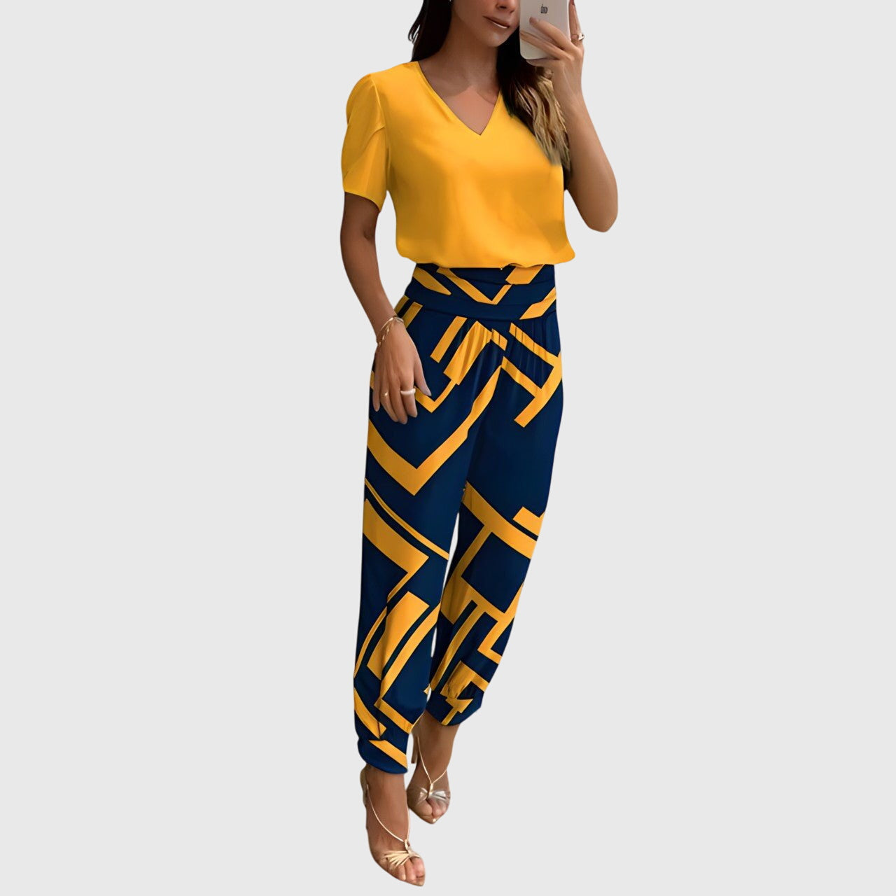 Conjunto de Blusa y Pantalones Elegante