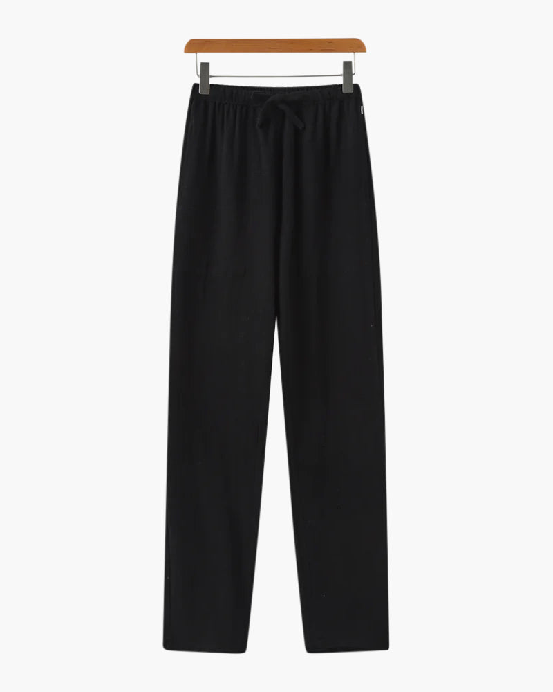 Pantalones de lino con cinturón ajustable