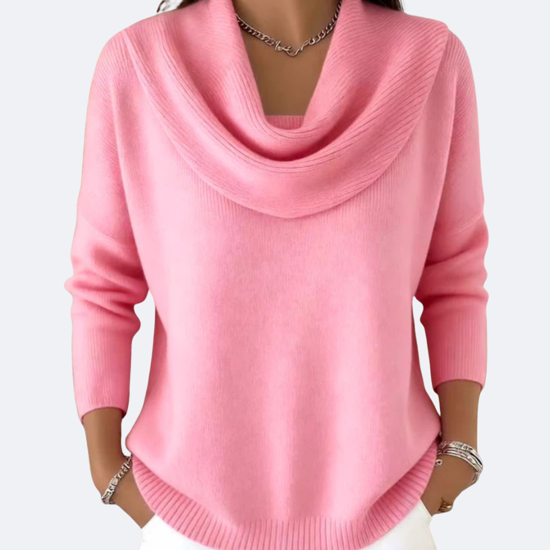 Jersey con cuello fruncido acogedor