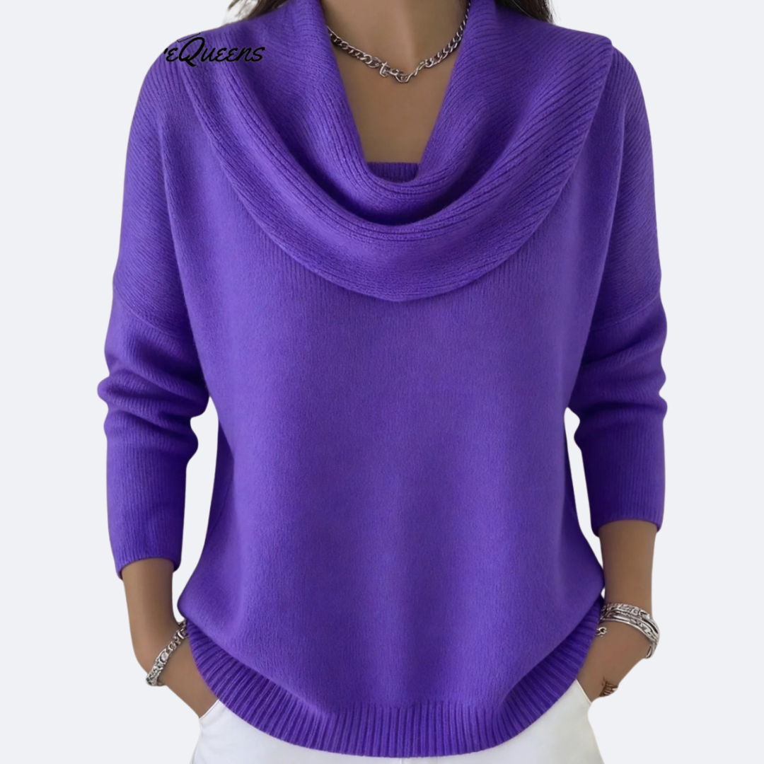Jersey con cuello fruncido acogedor
