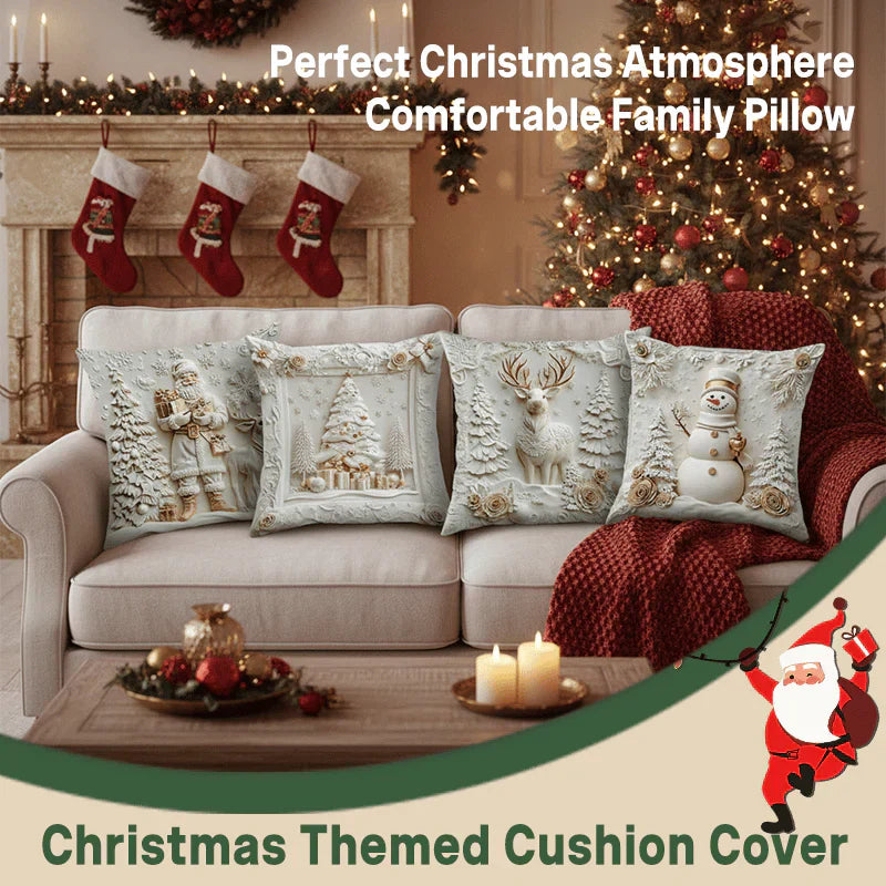 🎄 Fundas decorativas navideñas 3D (juego de 4 unidades)