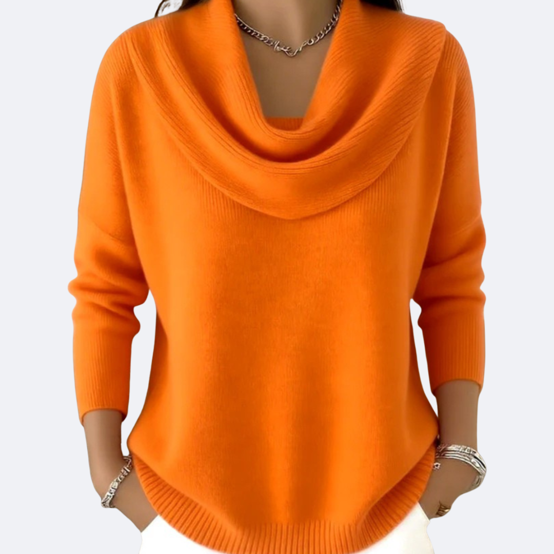Jersey con cuello fruncido acogedor