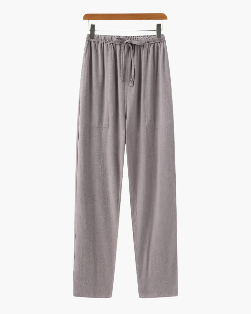 Pantalones de lino con cinturón ajustable