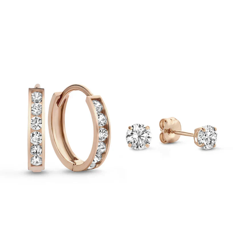 Conjunto de Pendientes de Oro de 14k