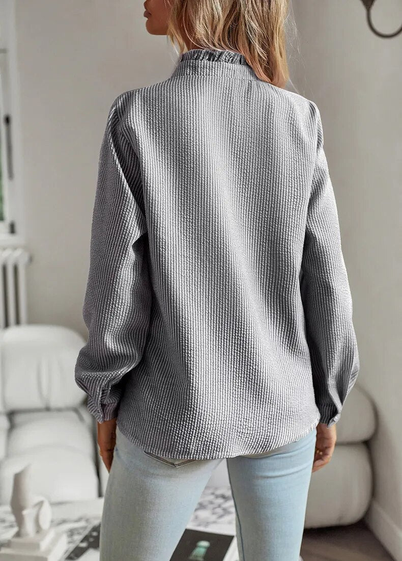 Puerto deportivo | Blusa elegante de rayas