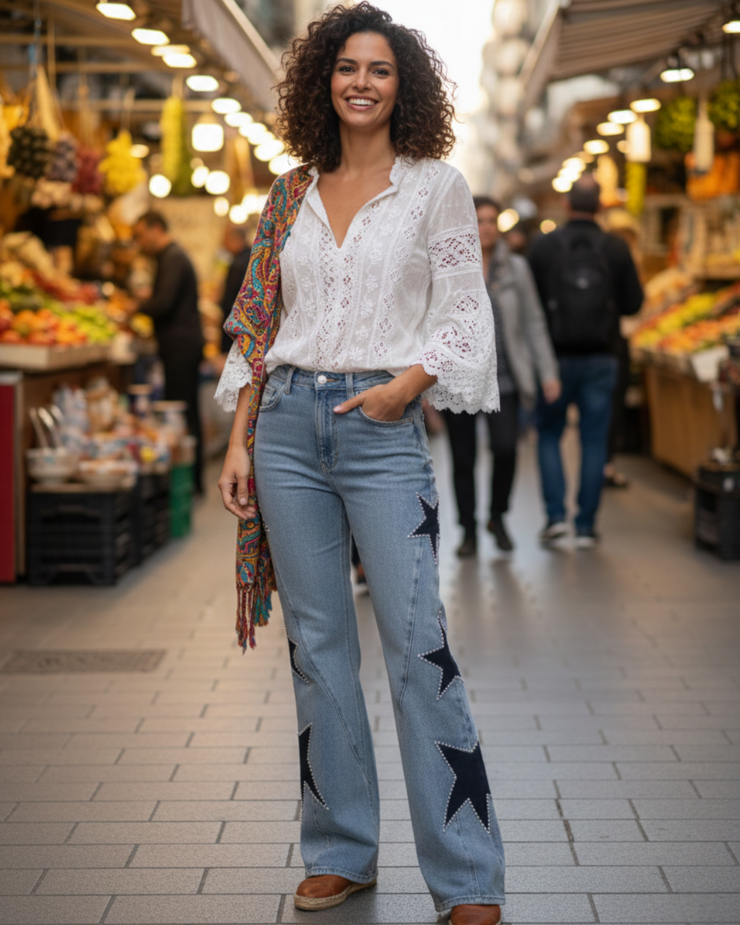 Jeans Casual rectos de estrellas