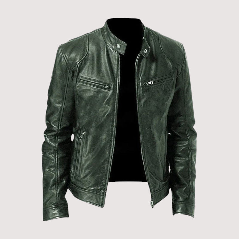 Chaqueta de cuero elegante y versátil.