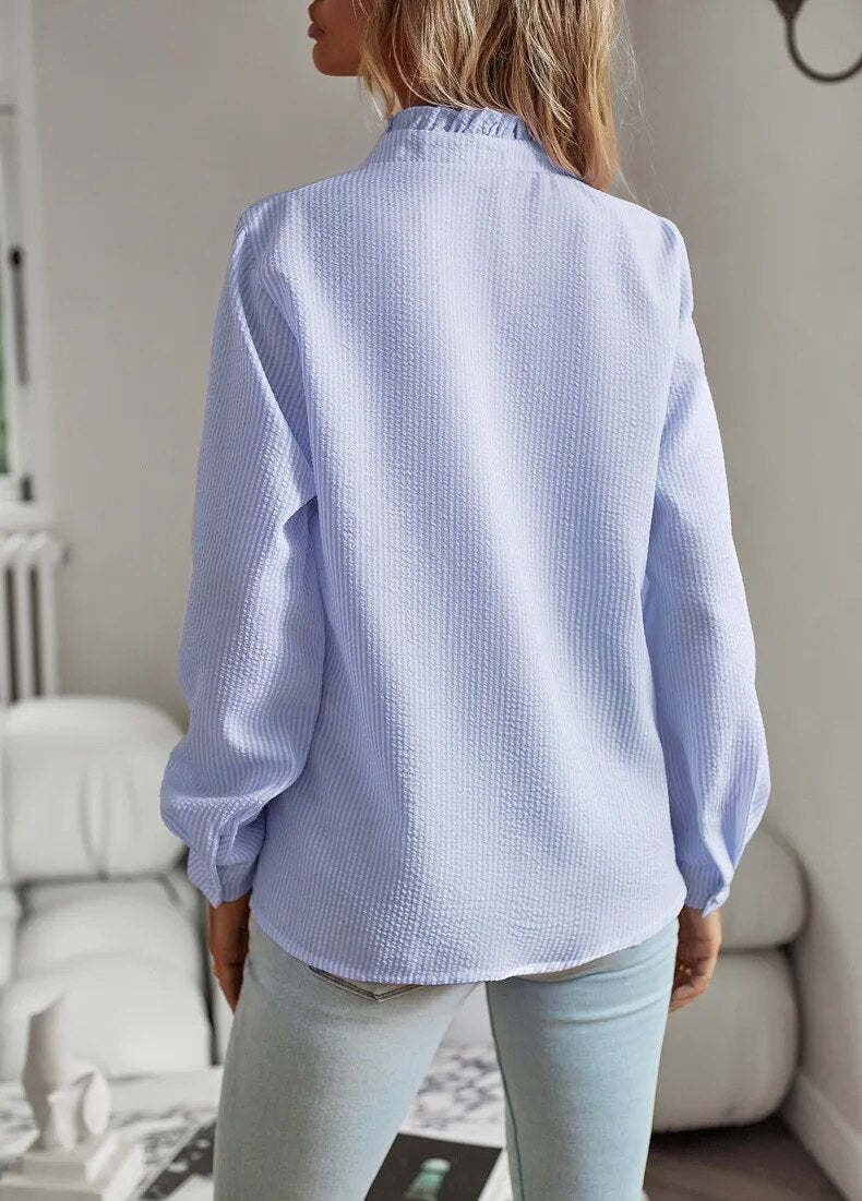 Puerto deportivo | Blusa elegante de rayas
