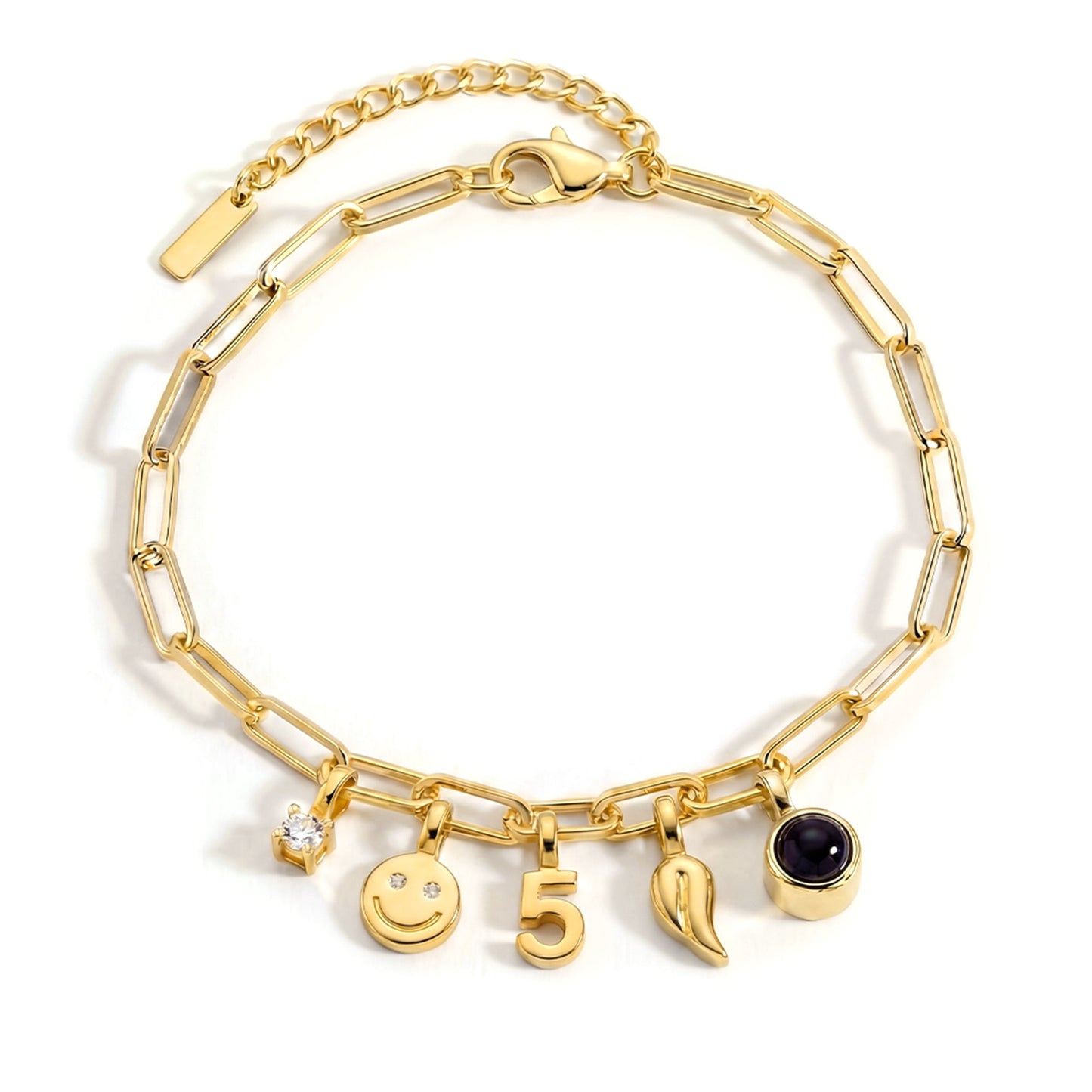 Pulsera Paperclip con Charms a tu Gusto