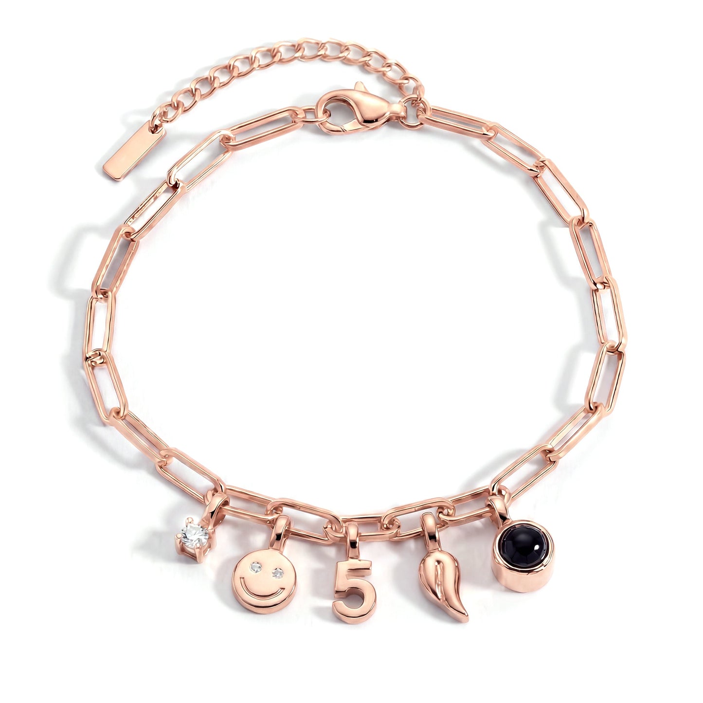 Pulsera Paperclip con Charms a tu Gusto
