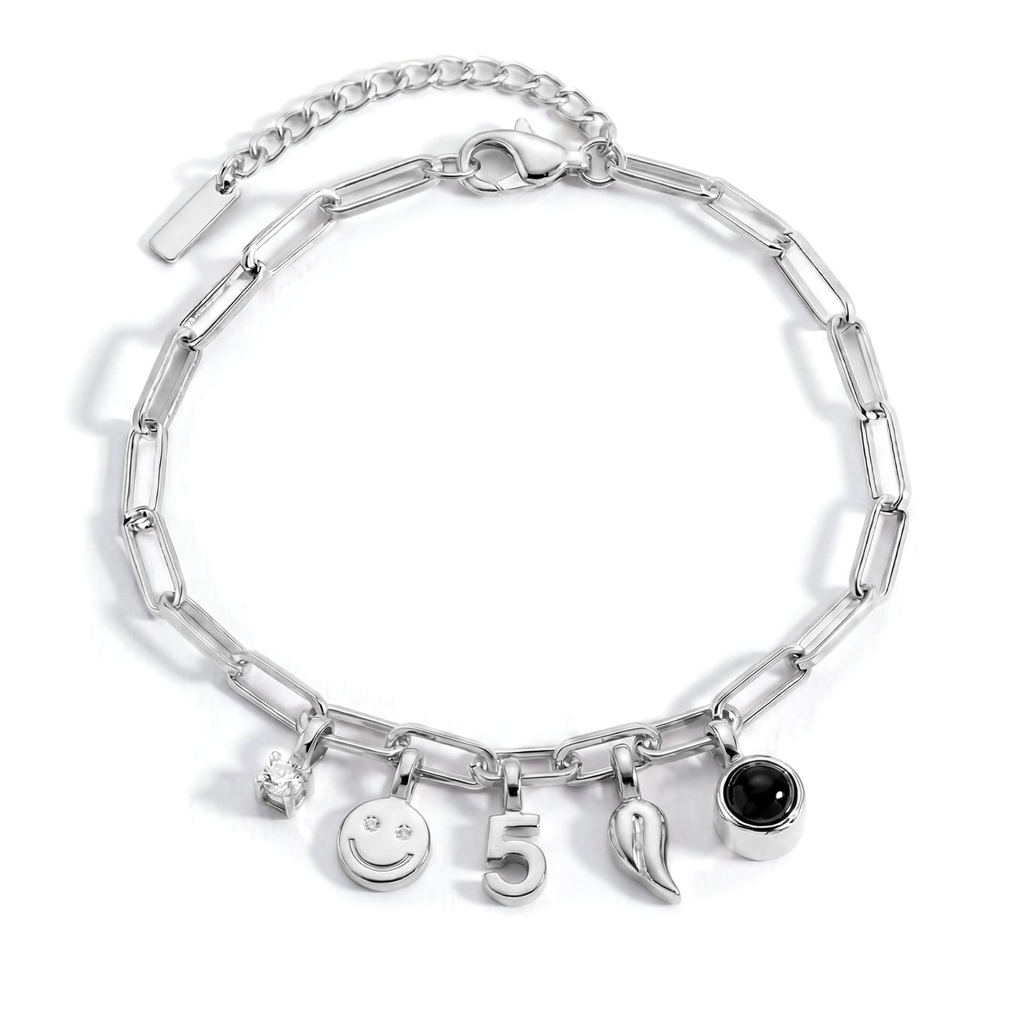 Pulsera Paperclip con Charms a tu Gusto