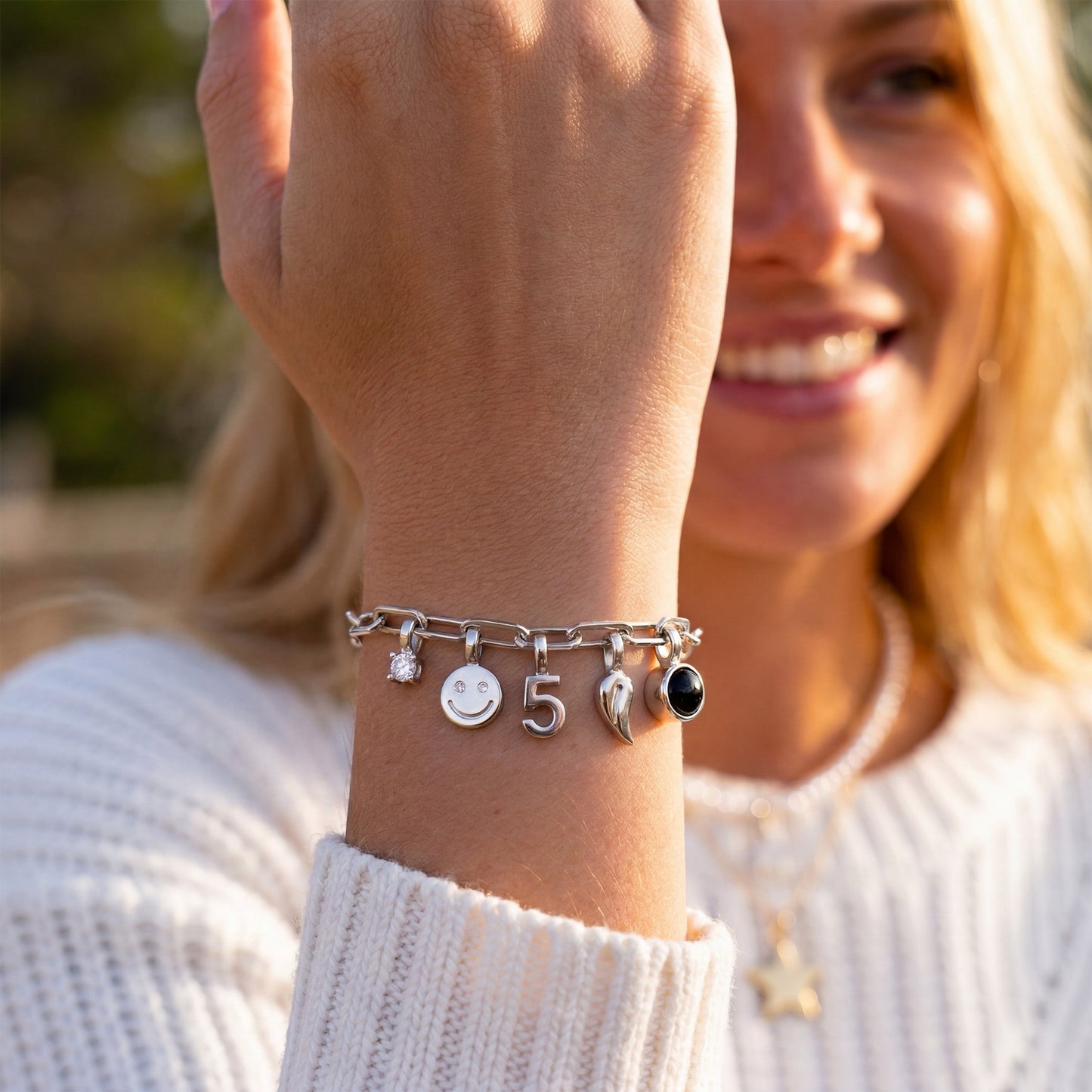 Pulsera Paperclip con Charms a tu Gusto