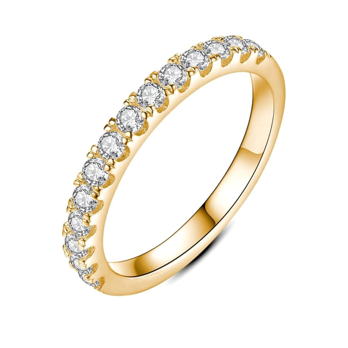 Anillo de Botón de Diamante en Oro de 18k