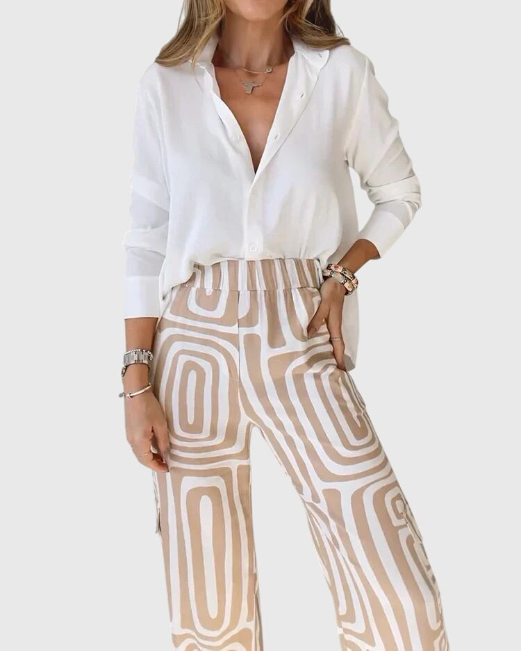Pantalones Elegantes + Blusa y Cinturón Gratis
