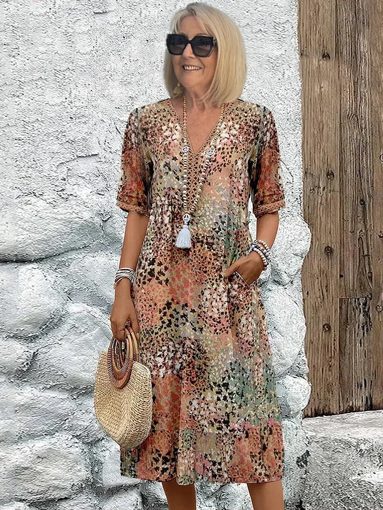 Elegante vestido midi floral