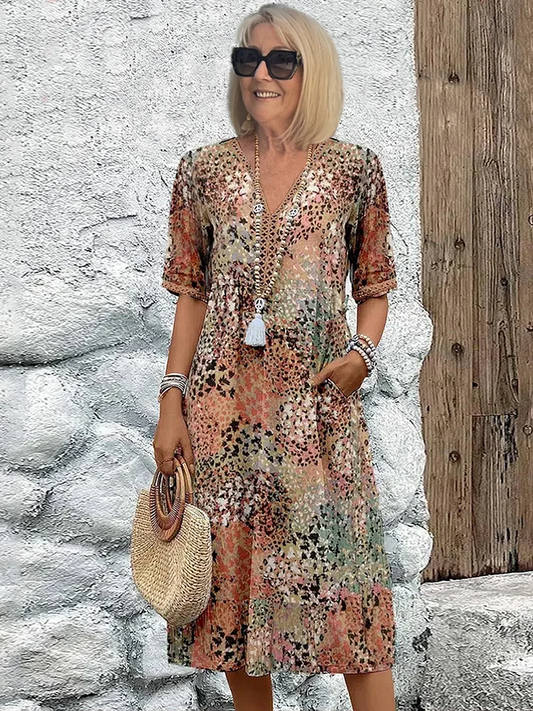 Elegante vestido midi floral