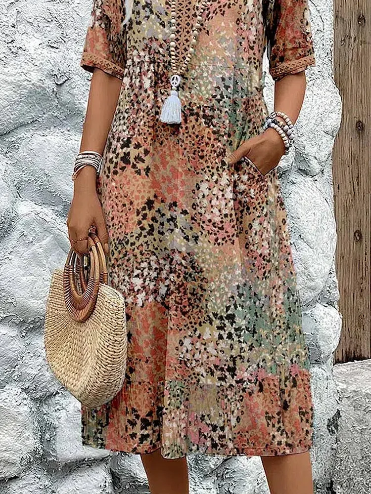 Elegante vestido midi floral