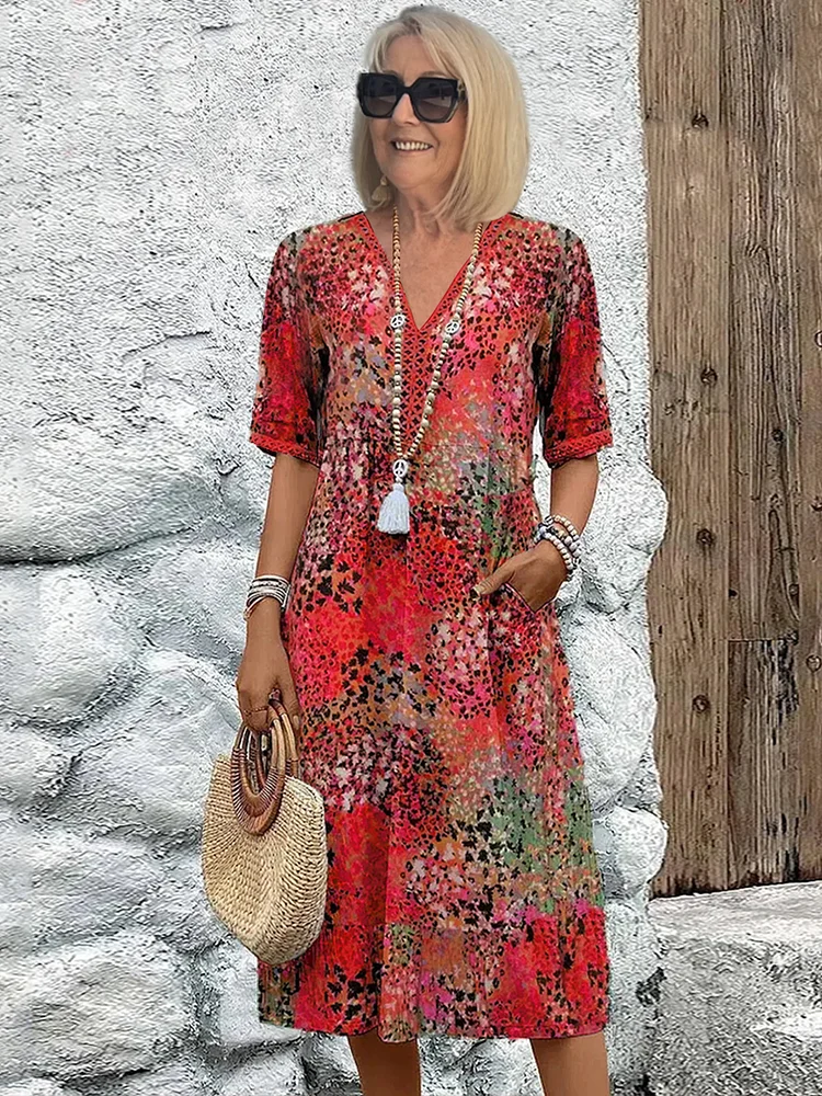 Elegante vestido midi floral