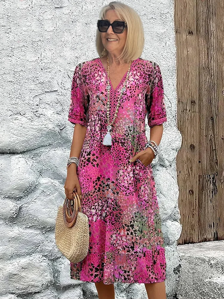 Elegante vestido midi floral